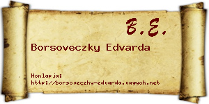 Borsoveczky Edvarda névjegykártya